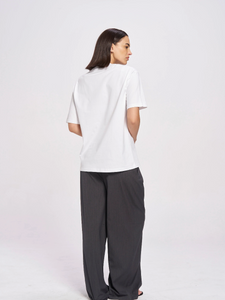 Maku Gingham Hearts Oversize Tee - White