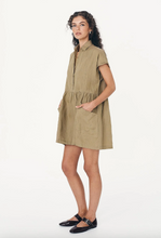 Load image into Gallery viewer, Rowie Gina Linen Mini Dress - Olive