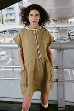 Load image into Gallery viewer, Rowie Gina Linen Mini Dress - Olive