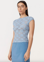 Load image into Gallery viewer, Rowie Galo Sunflower Lace Tee - Periwinkle