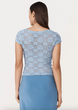 Load image into Gallery viewer, Rowie Galo Sunflower Lace Tee - Periwinkle