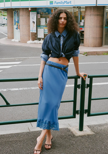 Rowie Marina Silk Midi Skirt