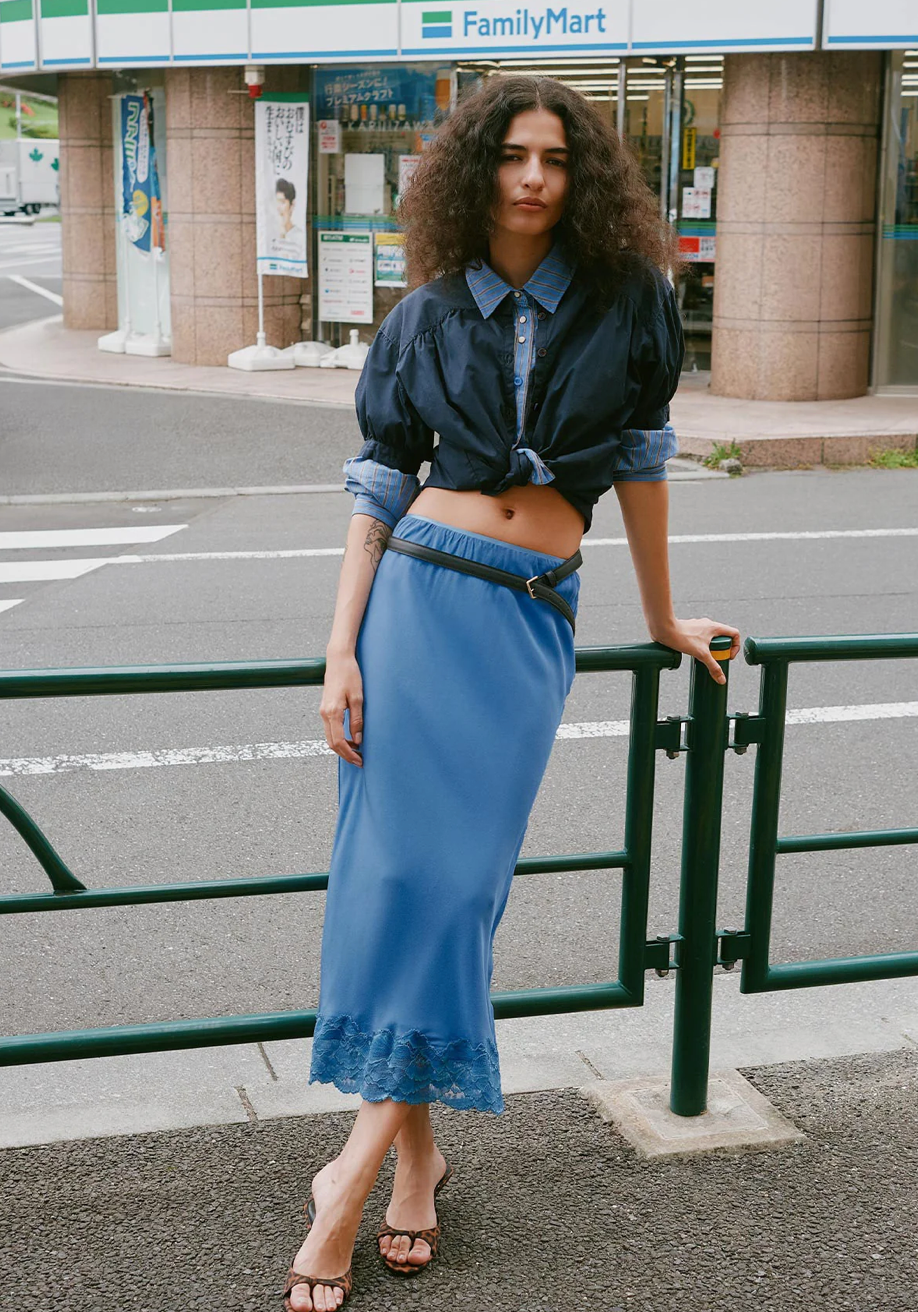 Rowie Marina Silk Midi Skirt