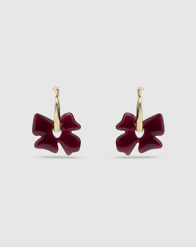 Brie Leon Glass Flower Earrings- Choc