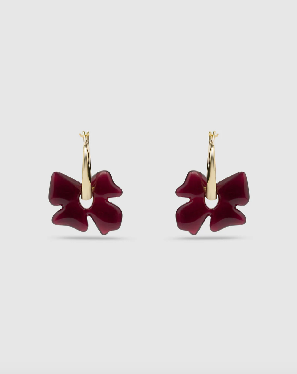 Brie Leon Glass Flower Earrings- Choc