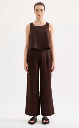 Nude Lucy Thilda Linen Top - Raisin