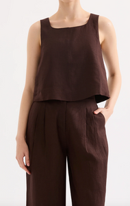Nude Lucy Thilda Linen Top - Raisin