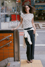 Load image into Gallery viewer, Rowie Galo Sunflower Lace Tee - Creme