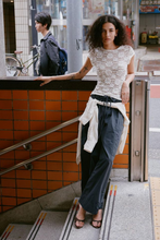 Load image into Gallery viewer, Rowie Galo Sunflower Lace Tee - Creme