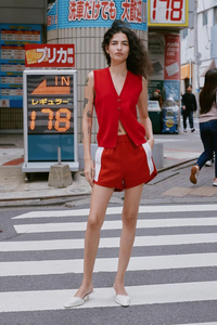 Rowie Simone Linen Shorts - Siren Red