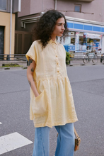 Load image into Gallery viewer, Rowie Gina Linen Mini Dress - Lemon