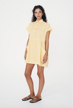 Load image into Gallery viewer, Rowie Gina Linen Mini Dress - Lemon