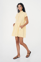 Load image into Gallery viewer, Rowie Gina Linen Mini Dress - Lemon