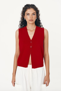 Rowie Goldie Knit Vest - Candy Red