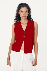 Rowie Goldie Knit Vest - Candy Red