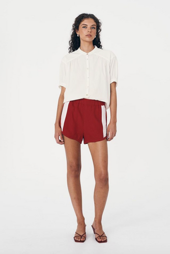 Rowie Simone Linen Shorts - Siren Red