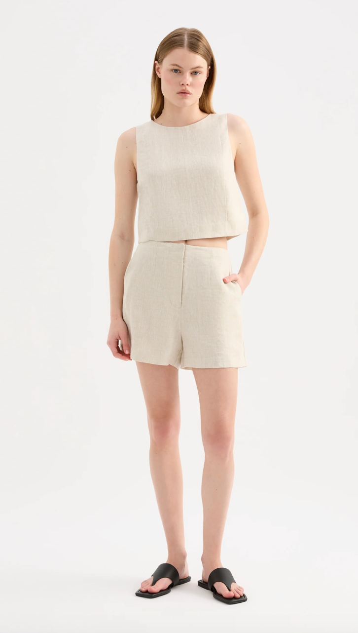 Nude Lucy Marli Linen Short - Natural