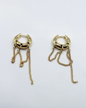 Load image into Gallery viewer, F+H Dripping Chain Huggie Earrings