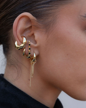 Load image into Gallery viewer, F+H Dripping Chain Huggie Earrings