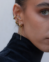 Load image into Gallery viewer, F+H Dripping Chain Huggie Earrings
