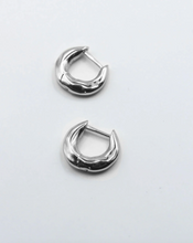 Load image into Gallery viewer, F+H Mini Wonky Huggies - Silver