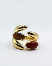 Load image into Gallery viewer, F+H Cluster Gemstone Ring - Tigers Eye