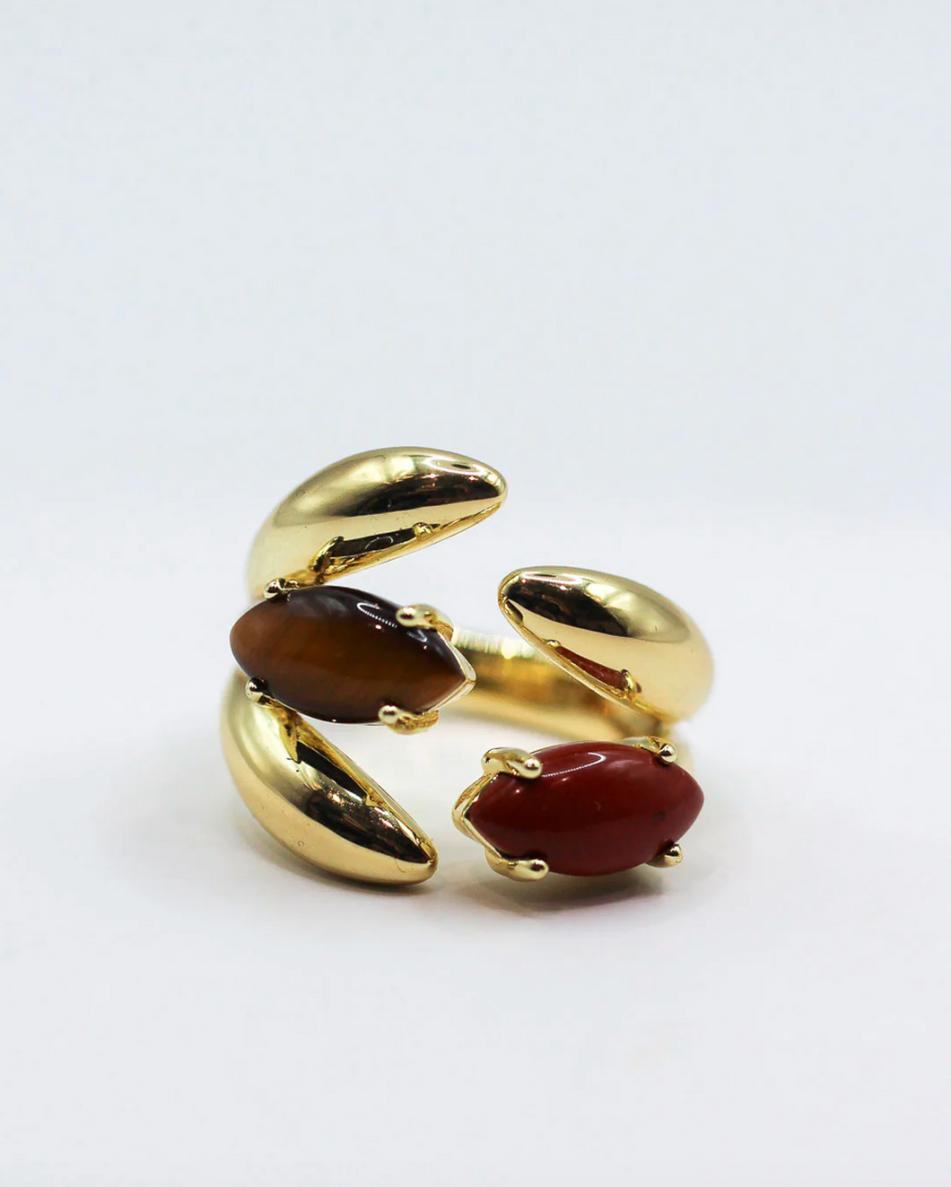 F+H Cluster Gemstone Ring - Tigers Eye