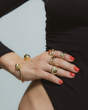 Load image into Gallery viewer, F+H Cluster Gemstone Ring - Tigers Eye