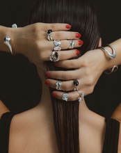 Load image into Gallery viewer, F+H Cluster Gemstone Ring - Onyx