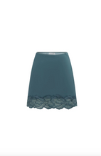 Load image into Gallery viewer, Rowie Marina Silk Mini Skirt - Teal Blue