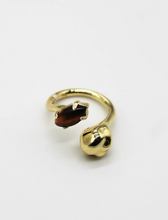 Load image into Gallery viewer, F+H Eccentric Hammered Gemstone Ring - Tigers Eye