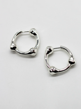 Load image into Gallery viewer, F+H Hammered Ball Hoops Silver - Large