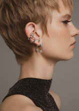 Load image into Gallery viewer, F+H Hammered Ball Hoops Silver - Large
