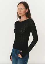 Load image into Gallery viewer, Rowie Samantha Clover Lace Top - Noir