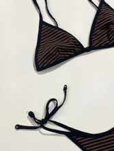 Load image into Gallery viewer, Zulu &amp; Zephyr Triangle Top Brown Stripe