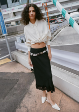 Load image into Gallery viewer, Rowie Marina Silk Midi Skirt - Noir