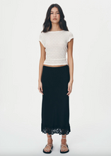 Load image into Gallery viewer, Rowie Marina Silk Midi Skirt - Noir