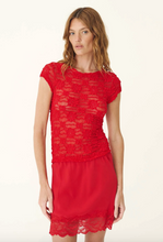 Load image into Gallery viewer, Rowie Galo Sunflower Lace Tee - Flame Red