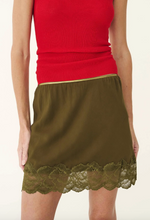 Load image into Gallery viewer, Rowie Marina Silk Mini Skirt - Olive