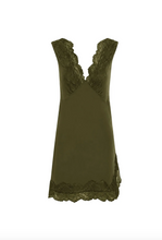 Load image into Gallery viewer, Rowie Annie Silk Mini Dress - Olive