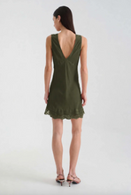 Load image into Gallery viewer, Rowie Annie Silk Mini Dress - Olive
