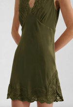 Load image into Gallery viewer, Rowie Annie Silk Mini Dress - Olive