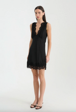Load image into Gallery viewer, Rowie Annie Silk Mini Dress - Noir