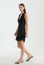 Load image into Gallery viewer, Rowie Annie Silk Mini Dress - Noir