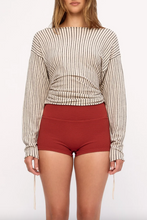 Load image into Gallery viewer, Zulu &amp; Zephyr Natural Pin Stripe Semi Sheer Knit Top