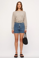 Load image into Gallery viewer, Zulu &amp; Zephyr Natural Pin Stripe Semi Sheer Knit Top