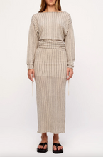 Load image into Gallery viewer, Zulu &amp; Zephyr Natural Pinstripe Semi Sheer Knit Skirt