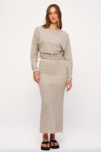 Load image into Gallery viewer, Zulu &amp; Zephyr Natural Pinstripe Semi Sheer Knit Skirt