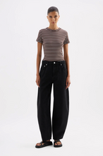 Load image into Gallery viewer, Nude Lucy Organic Stripe Baby Tee - Choc Stripe