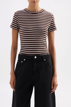 Load image into Gallery viewer, Nude Lucy Organic Stripe Baby Tee - Choc Stripe